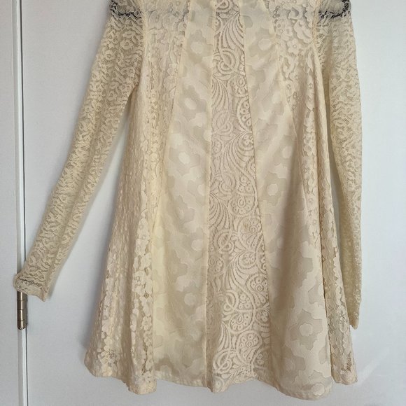 Anthropologie White Lace Babydoll Midi dress - Picture 2 of 9